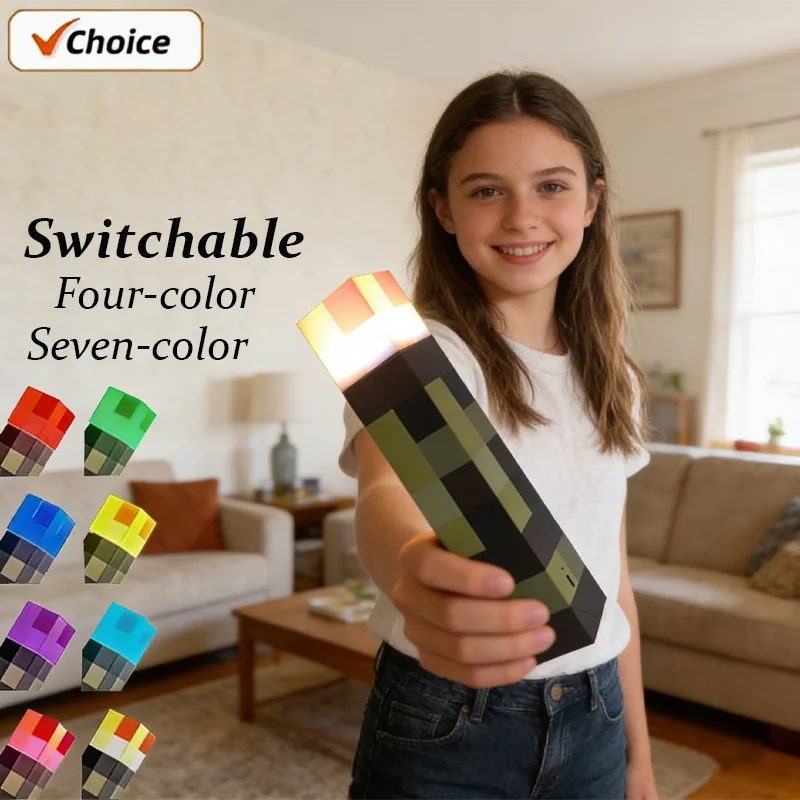 Minecraft Wall Torch LED Lamp - Rechargeable USB Night Light